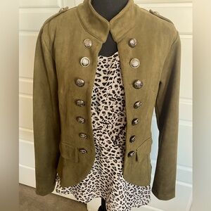 Suede green military style- lightweight jacket